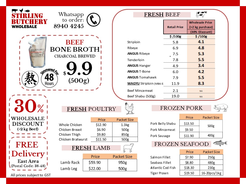 Stirling Butchery Menu