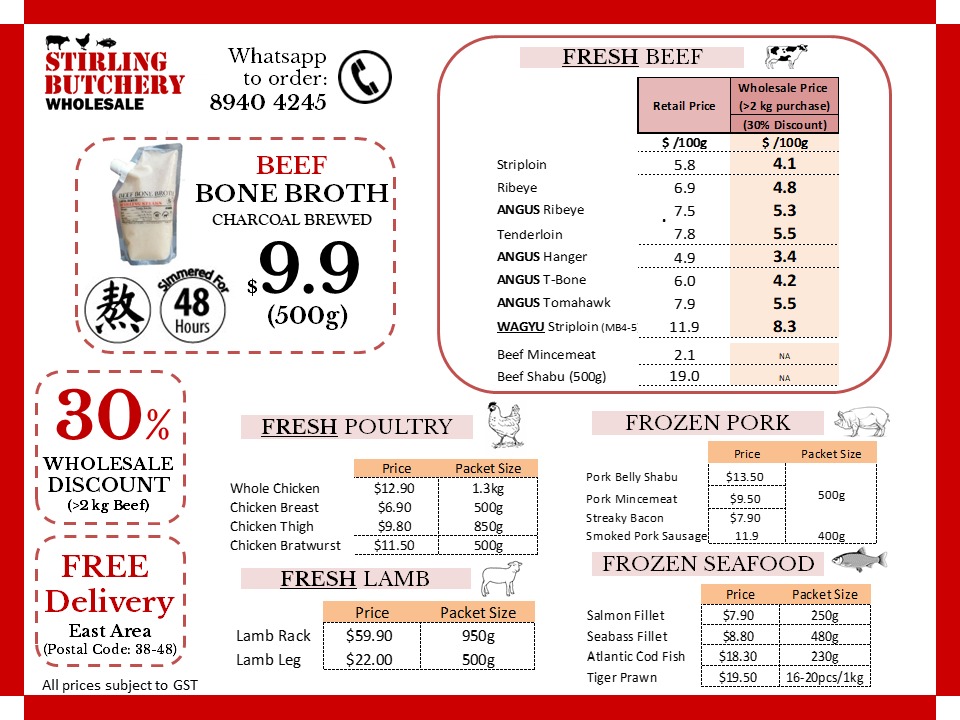 Stirling Butchery Menu