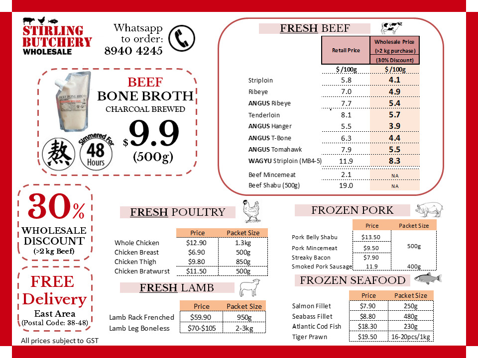 Stirling Butchery Menu