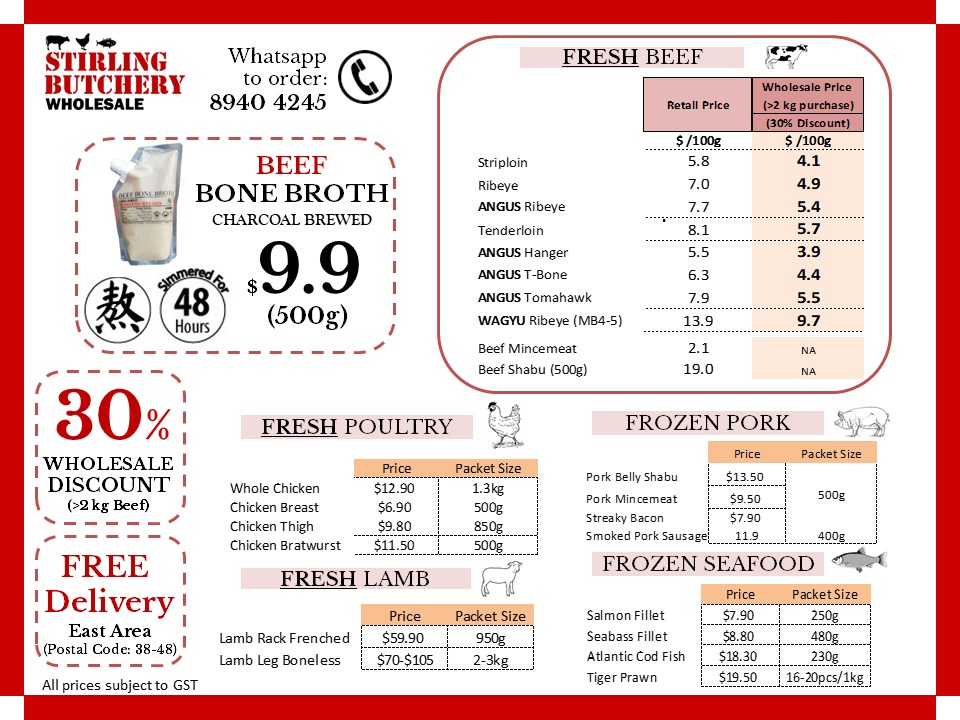 Stirling Butchery Menu